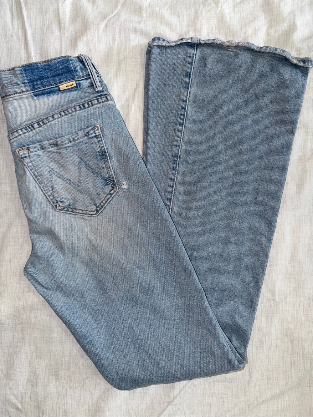 Mother Superior Stunner Cruiser Flare Jeans 25 Light Wash Bless You